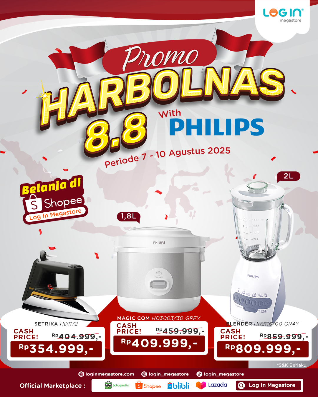 Banner 8.8 Harbolnas 2025 - Login Megastore